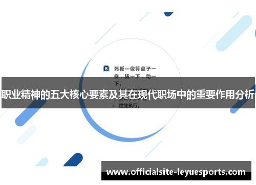 职业精神的五大核心要素及其在现代职场中的重要作用分析